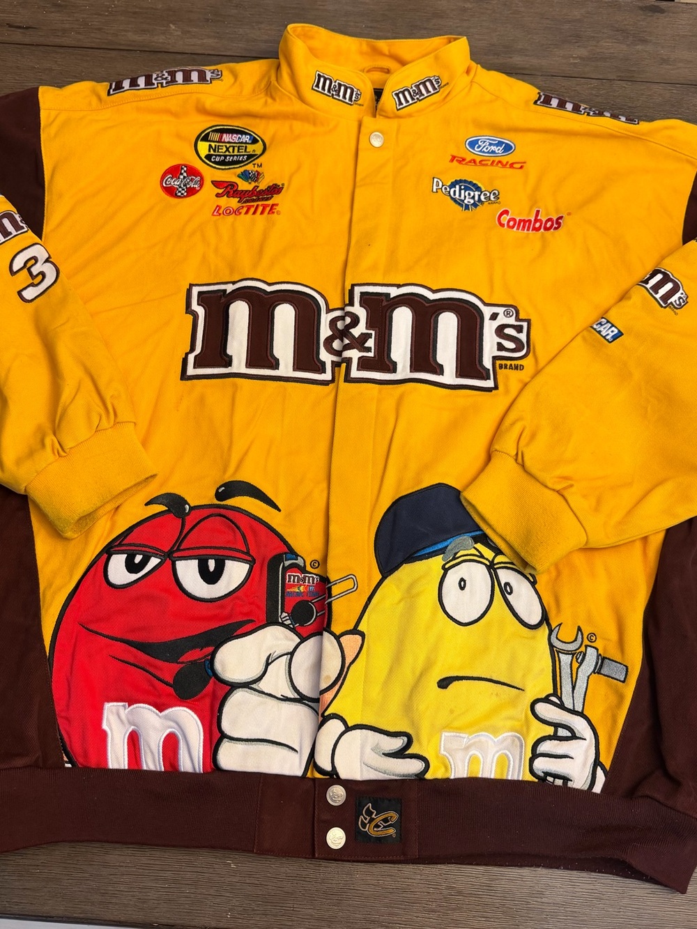 Chase Authentics Yellow & Brown M&M's Racing Bomber Jacket